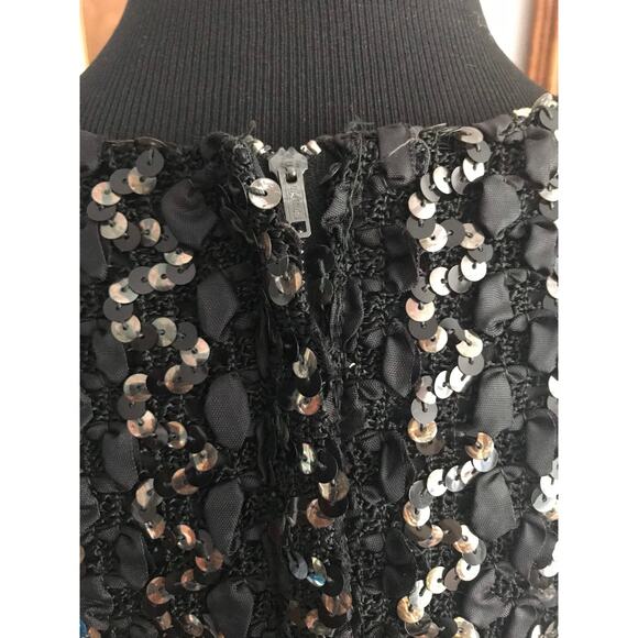 Vintage Sequin Black Sleeveless Top - Picture 4 of 9